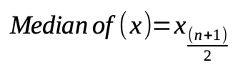 Arithmetic mean formula for odd number of elements