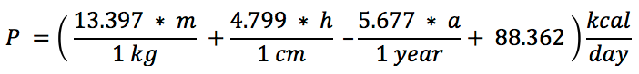 The Revised Harris-Benedict Equation for Men