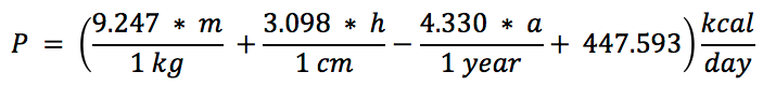The Revised Harris-Benedict Equation for Women