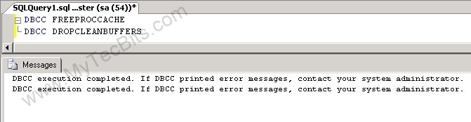 DBCC-FREEPROCCACHE-DROPCLEANBUFFERS