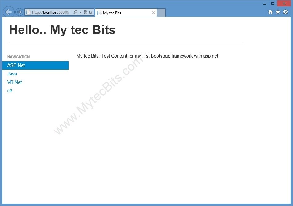 bootstrap with asp.net