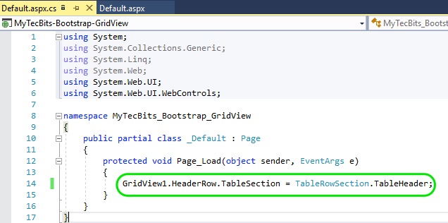 Bootstrap In ASP.NET GirdView 02