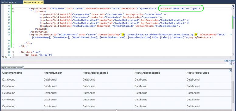 Bootstrap In ASP.NET GirdView 03