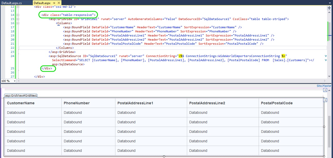 Bootstrap In ASP.NET GirdView 04