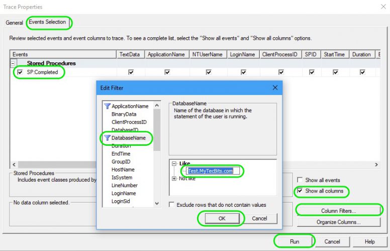 Capturing Only Stored Procedures Using Profiler