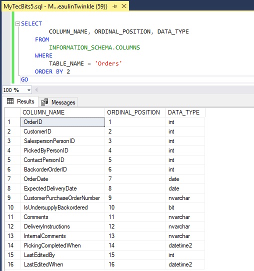 Relatieve grootte katoen kolf Getting The List Of Column Names Of A Table In SQL Server | My Tec Bits