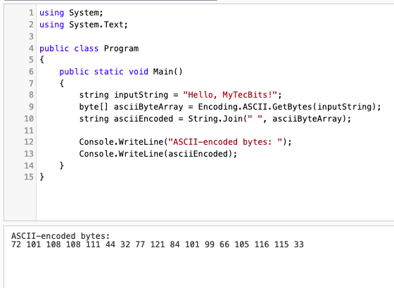 Encode a string to ASCII in C#