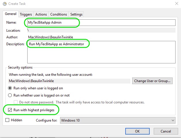 .NET App To Run As Administrator - Create Scheduler Task