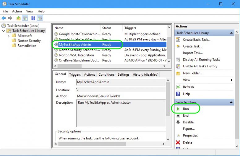 .NET App To Run As Administrator - Create Scheduler Task