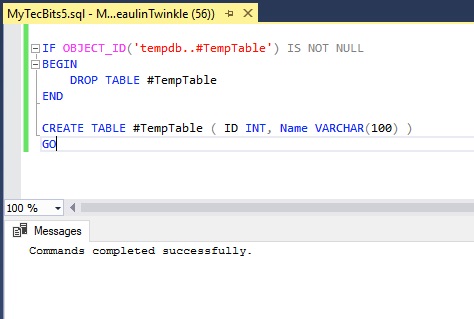 Amorous Flight anxiety How To Drop Temporary Table If Exists In SQL Server? | My Tec Bits
