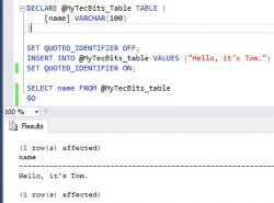 Escape Single Quote In String In SQL Server | My Tec Bits