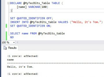 Escape Single Quote In String In SQL Server | My Tec Bits