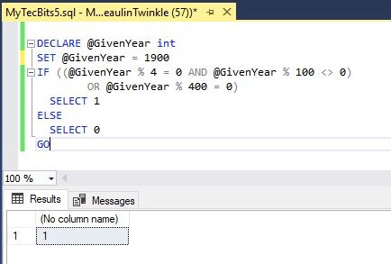 Find leap year in SQL Server