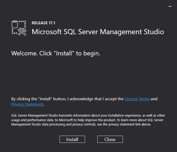 Installing SQL Server Management Studio SSMS