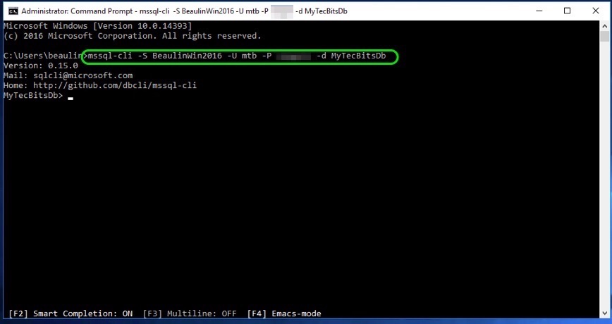 MSSQL-CLI Connection