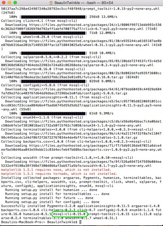 Installing MSSQLCLI on macOS My Tec Bits