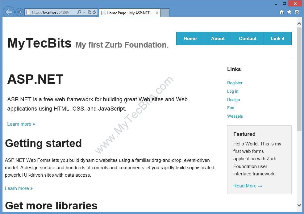 Zurb Foundation in ASP.NET Web Forms