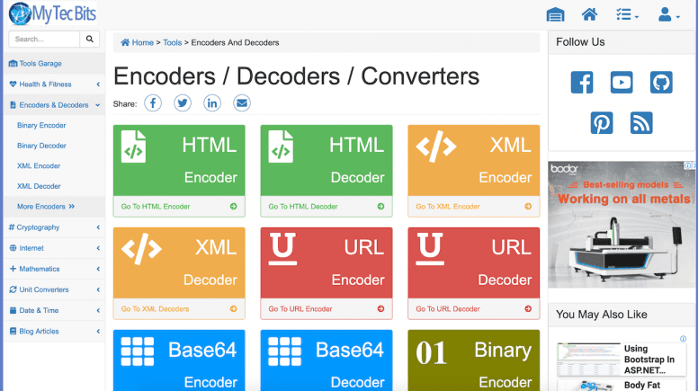 MyTecBits Tools Section