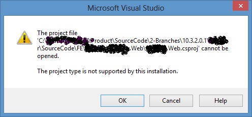MVC The Project type is not supported by this installation