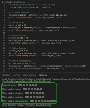 Addition and subtraction of datetime with time in Python | My Tec Bits