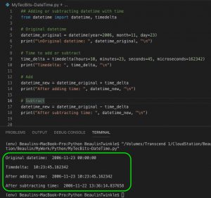 Addition and subtraction of datetime with time in Python | My Tec Bits