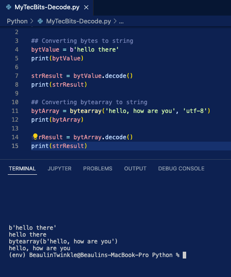 Converting bytes to a string in Python