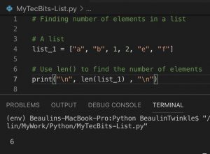 How to find number of elements in a list in Python? | My Tec Bits