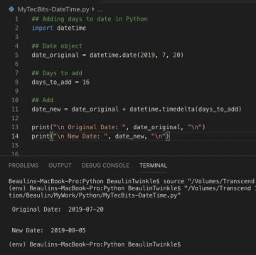 Adding days to date in Python | My Tec Bits