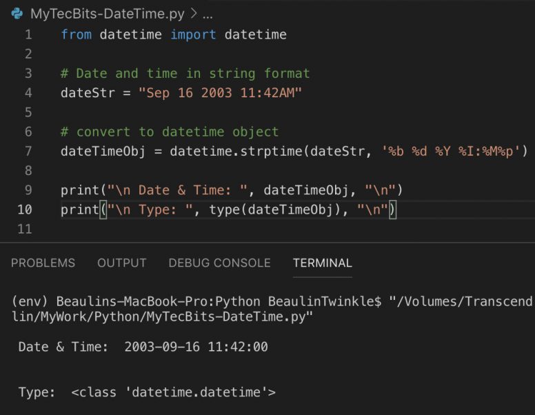 Converting string to datetime object in Python