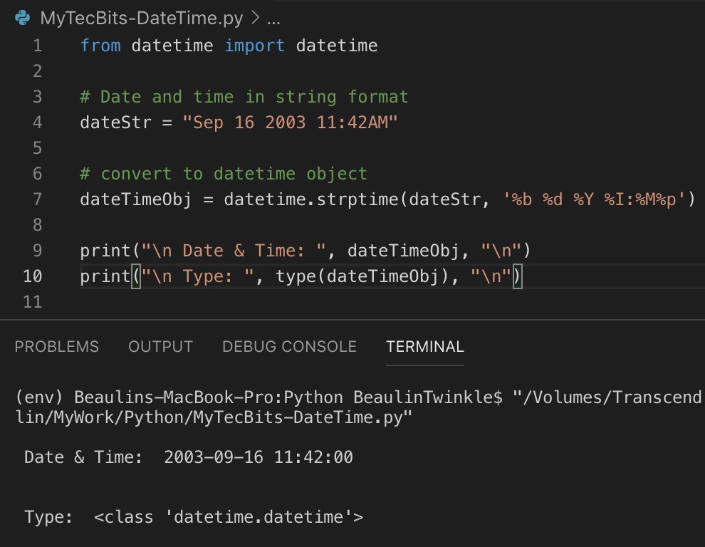 Converting string to datetime object in Python