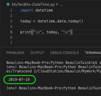 Getting current date alone in python