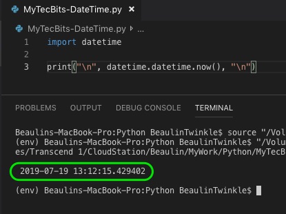 getting current date and time in Python