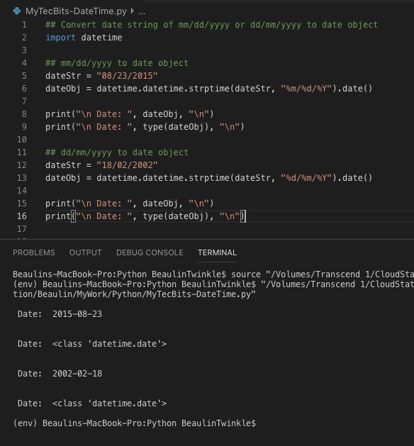 Convert date string MM/DD/YYYY or DD/MM/YYYY to date object in Python | My Tec Bits