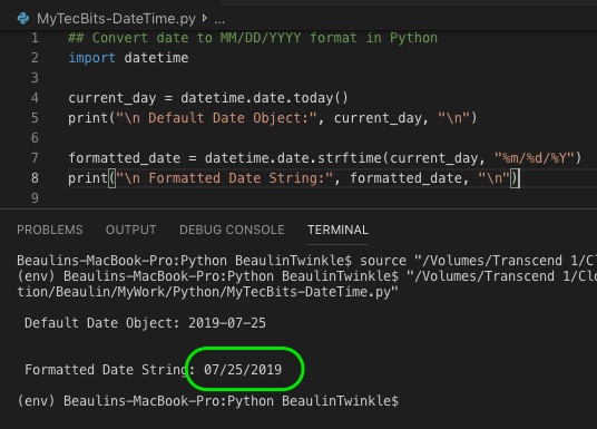 Convert date to MM/DD/YYYY format in Python