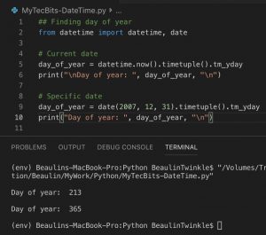 Getting day of year for a given date in Python | My Tec Bits