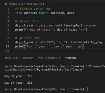 Getting day of year for a given date in Python | My Tec Bits