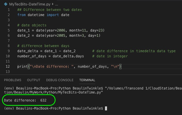 Finding days between two dates in Python