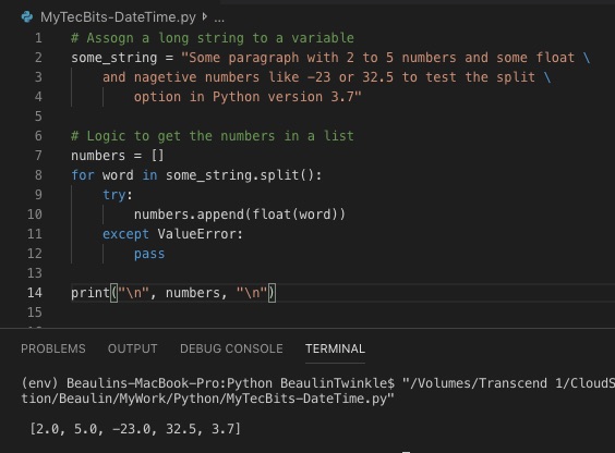 extract numbers from string in Python