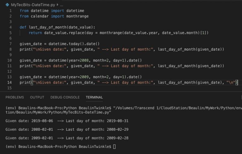 Getting last day of month in Python