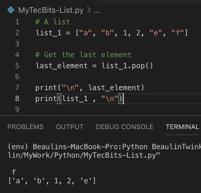 Get last element of list in Python My Tec Bits