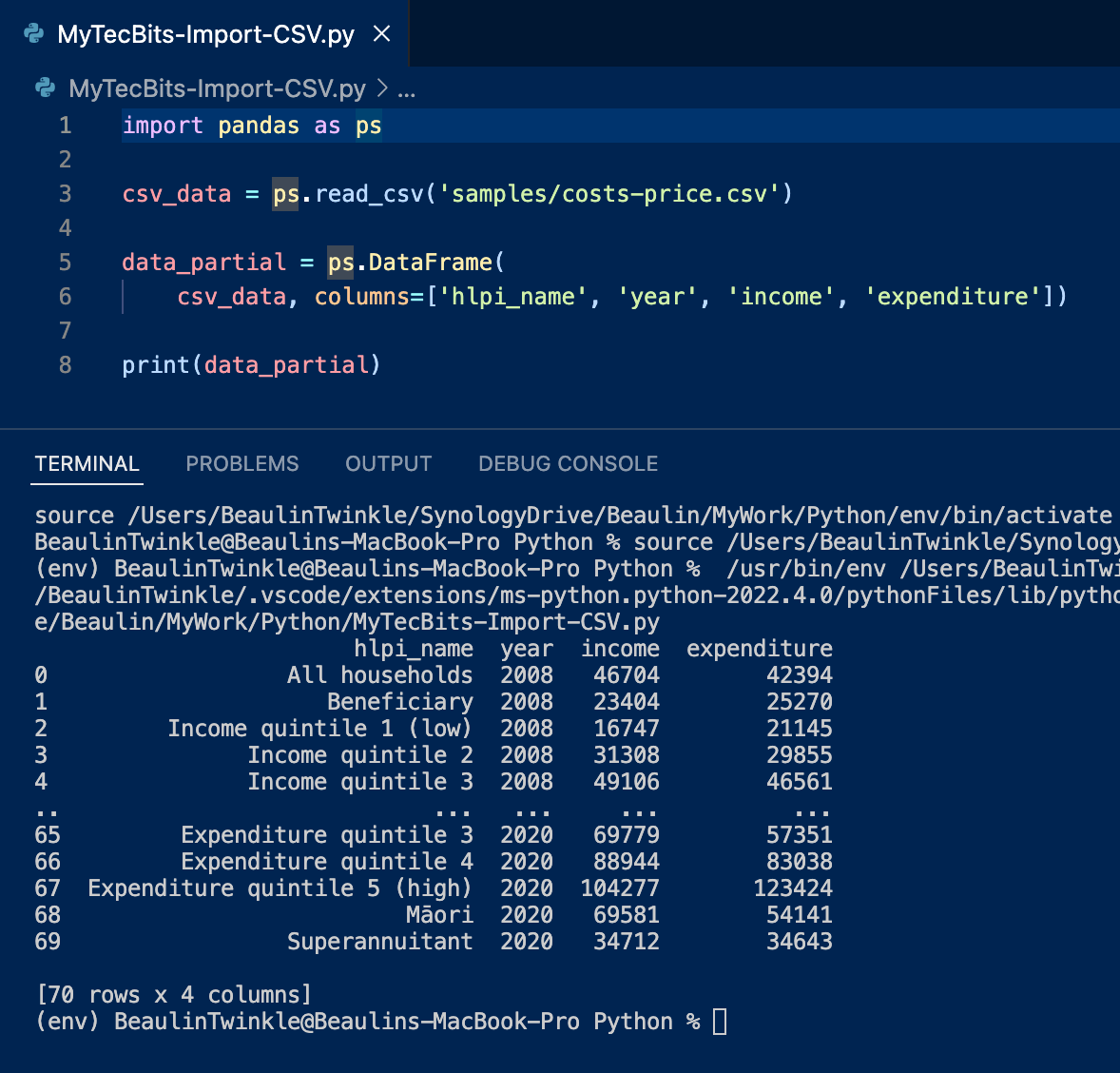 How to import a CSV file to a variable in Python? | My Tec Bits