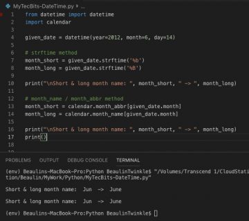 How to find name of month in Python? | My Tec Bits