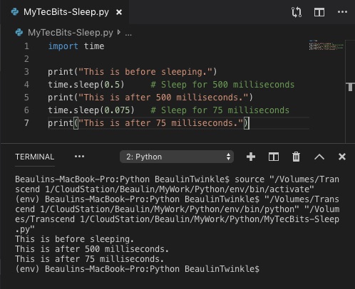 make Python program to sleep for milliseconds