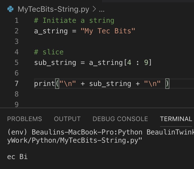 How get a sub-string from a string in Python | My Tec