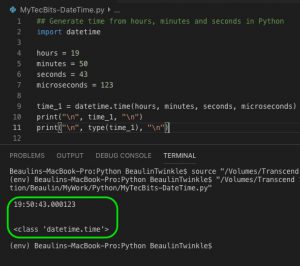 Generate time from hours, minutes and seconds in Python | My Tec Bits