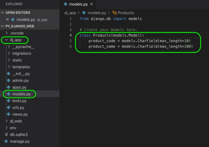 Using database in Python Django website