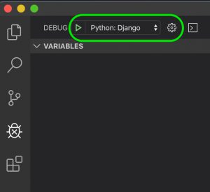 Debug configuration drop down