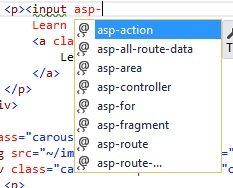 Razor Tag Helper IntelliSense 03