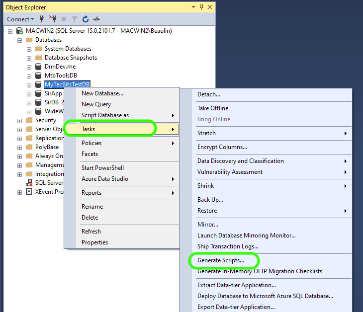 Backup SQL Server database to a SQL script file