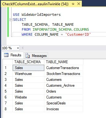 Openlijk Editie heuvel Check If Column Exists In Table Of SQL Server | My Tec Bits